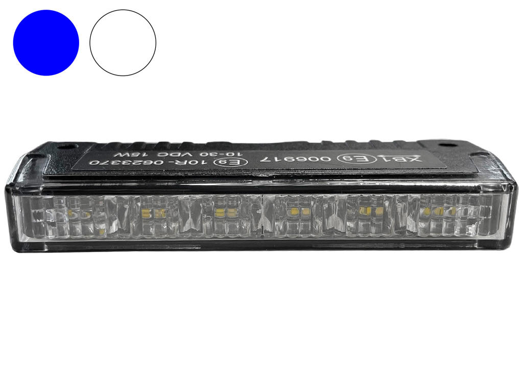 NR180 LED flash, 180°, Blå + Hvid blink