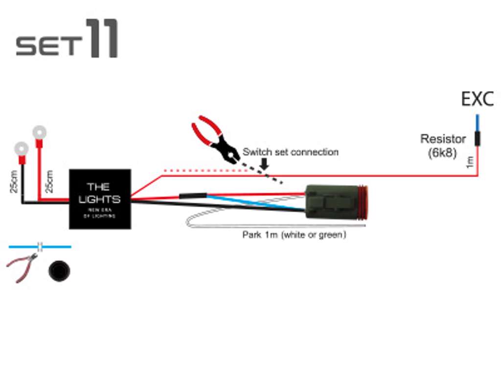 KABELKIT FOR 1 x LED m/4pin DTP stik