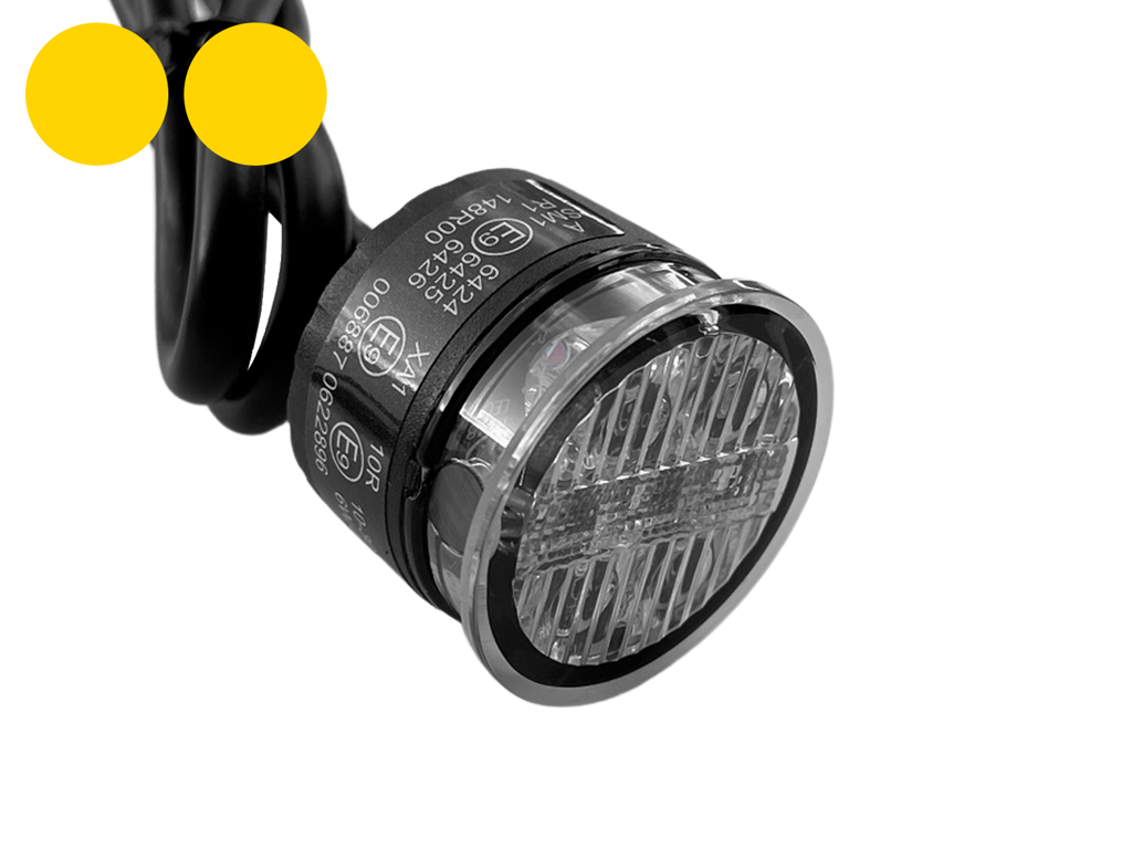 LED Rund Kombi Flash Gul - Markering Gul