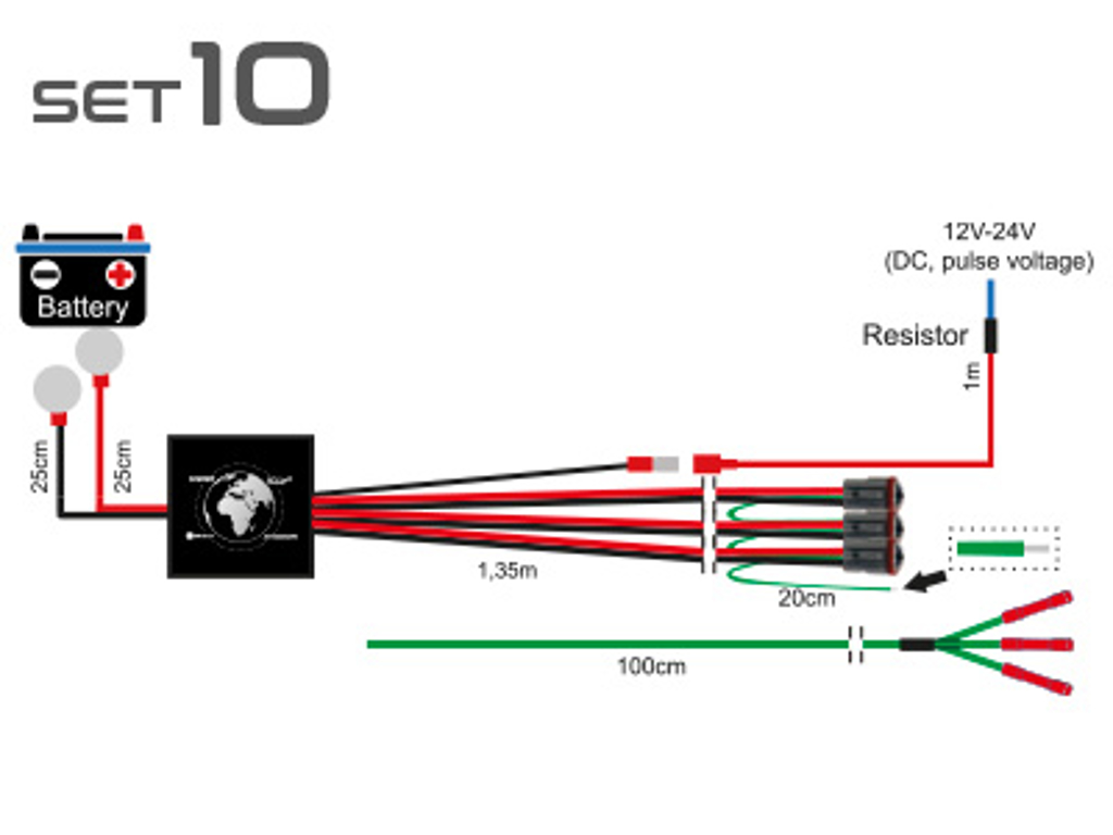 KABELKIT FOR 3 x LED m/3pin DT stik