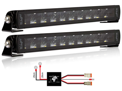 Fjernlyspakke med 2 stk. W-LIGHT IMPULSE fjernlysbarer