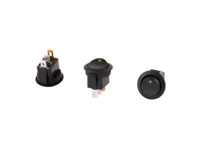 Ø20 vippe-afb. 12v-LED-grøn. off-on