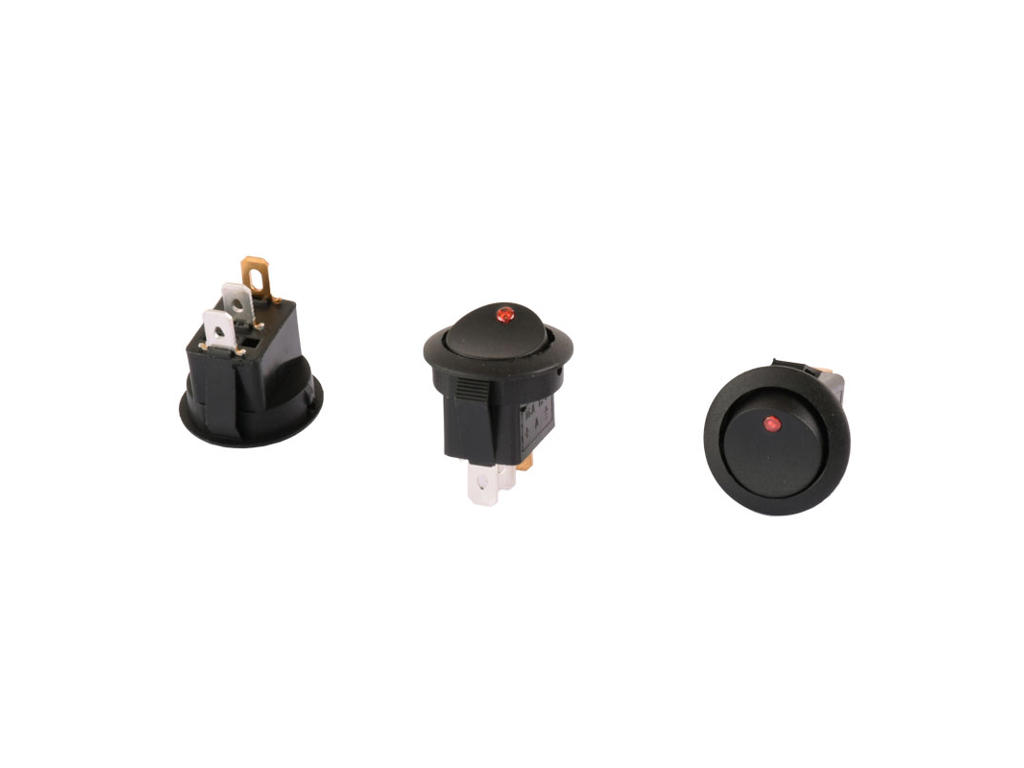 Ø20 vippe-arb. 12v-LED-belyst rød. off-on