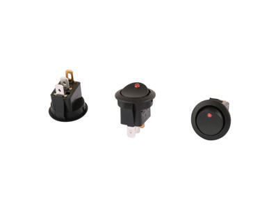 Ø20 vippe-arb. 12v-LED-belyst rød. off-on