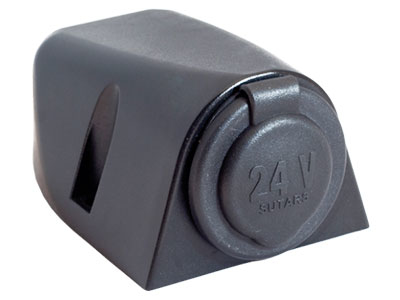 DC udtag, overflademont. 24V DC, maks 16A