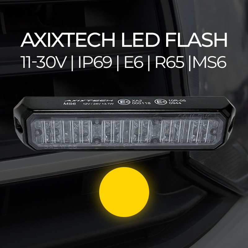 Kraftig AXIXTECH LED flash til planmontering