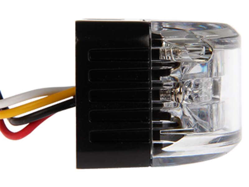 Kompakt Blå LED Flash lampe m/bøjle og Klar glas, IP67